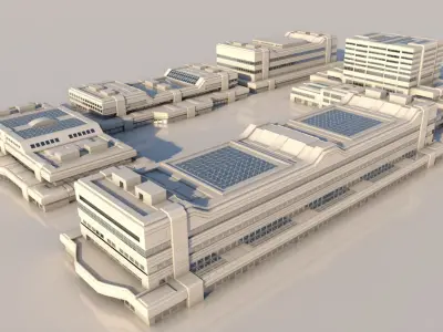 futuristic buildings 3D model