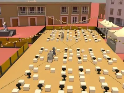 Stage concert in public space 3D model