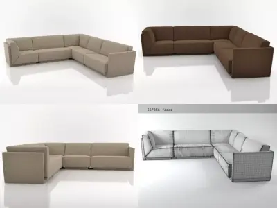Doutzen set person sectional sofa 3D model