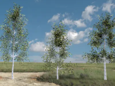 English Trees and Bushes Pack Low-poly 3D model