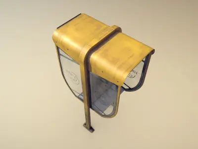 NoviSad PhoneBooth double YELLOW Low-poly 3D model