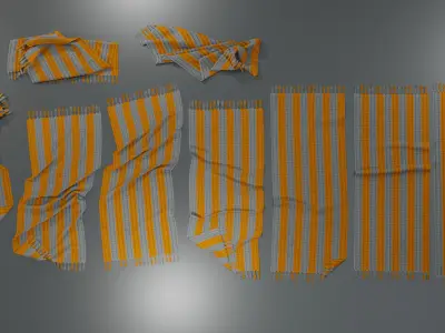 carpet beach towels Low-poly 3D model