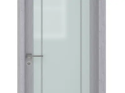 Door-034 door with glass panels 3D model