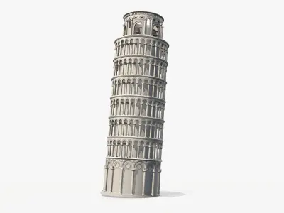 Pisa Tower PBR Low-poly 3D model