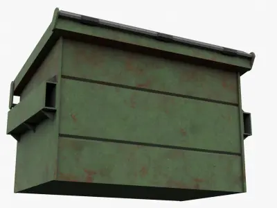 Retro PSX Low Poly Dumpster Low-poly 3D model