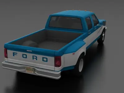 F-Series F-350 XL Pickup DRW CrewCab 1987 Low-poly 3D model