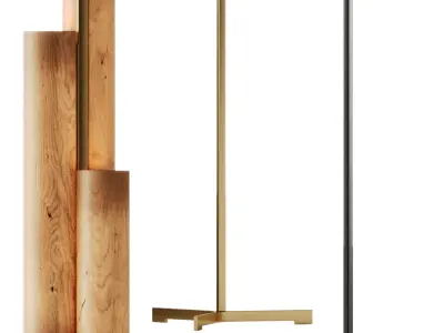 Black Note Triplet Floor Lamp by Lzf 3D model
