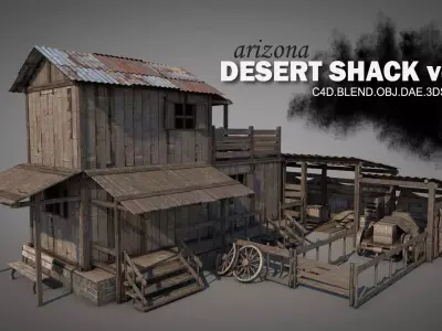 Arizona Desert Shack v4 3D model