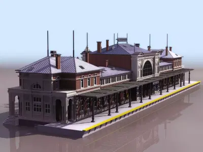 railway station 3D model