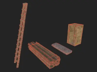 Junk Prop pack Low-poly 3D model