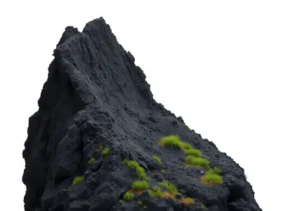 Rocky Cliff with Grass model pack Low-poly 3D model