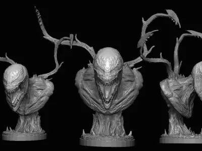 carnage head bust venom 3D model