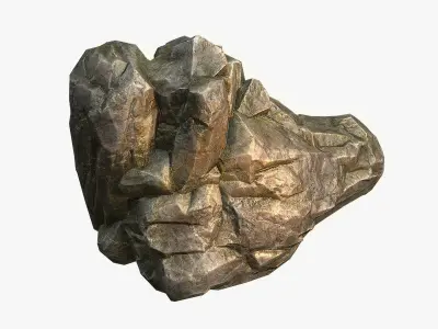 Mossy Boulder 6 Low-poly 3D model