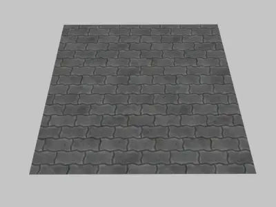 paving stone ground Free low-poly 3D model