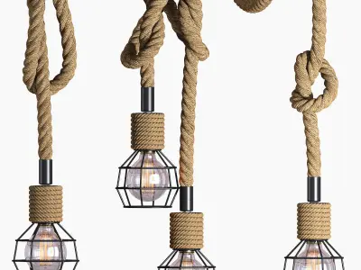 Rope Suspension Lamp 3D model
