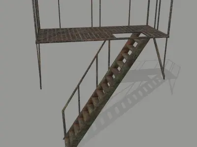 Fire Escape Low-poly 3D model