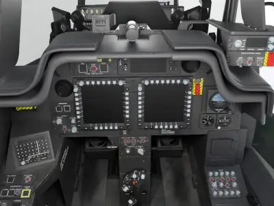  Boeing AH-64D Apache Cockpit High Detail 