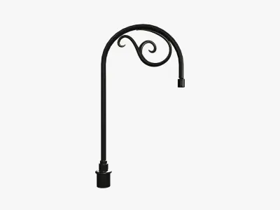 Post-Arm-7 wrought iron garden sconce 3D model