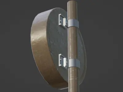 Street Clock with Scratched Paint Low-poly 3D model