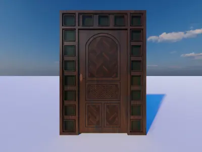 door wooden on sky 3D model