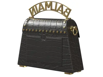 Balmain B-Buzz Dynasty Small Bag Black Crocodile  Low-poly 3D model