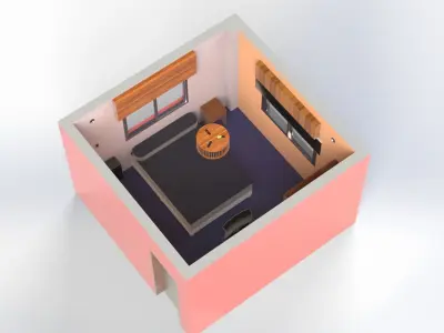 Room with fixtures 3D model