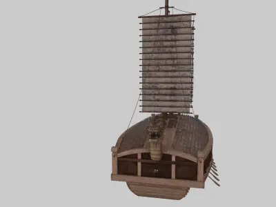 Ancient Korean turtle boat in Jinhae 3D model