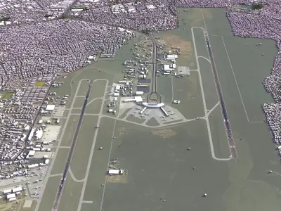 Lagos - Murtala Muhammed International Airport - LOS Low-poly 3D model