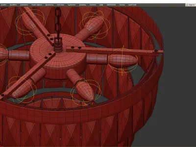 Chandelier Gold by design living Low-poly 3D model