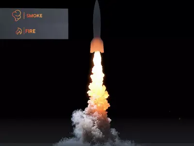 3D Rocket Start Animation 3D model