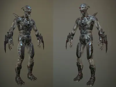 Ghoul soldier Low-poly 3D model