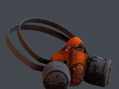Gas mask helmet 3d model scifi Low-poly Low-poly 3D model Low-poly 3D model