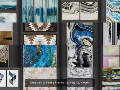 Collection of Picture Frames - 20 sets 3D Model Pack 12