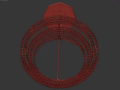 Calypso light Vibrant Chandelier  Vibrant Gold low poly 3d model Low-poly 3D model