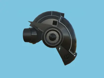 SciFi Helmet 01 - Robot Black - Character Design Fashion Low-poly 3D model