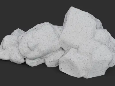 Rock Buddha 1006 - Grey Jagged Stone Low-poly 3D model