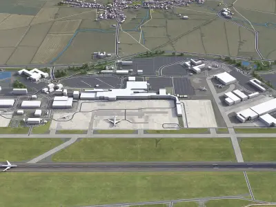 East Midlands Airport - EMA Low-poly 3D model