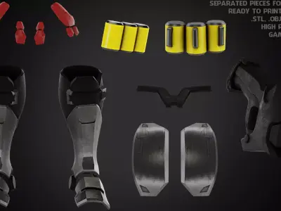 Overwatch Soldier-76 Armor and Accessories for Cosplay 3D print model