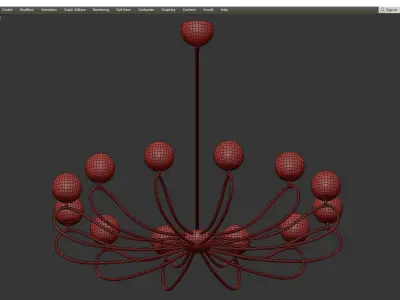 Papillon 1-Tier Lamp Low-poly 3D model