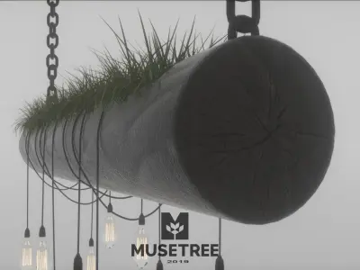 Light Hanging Wood 3D model