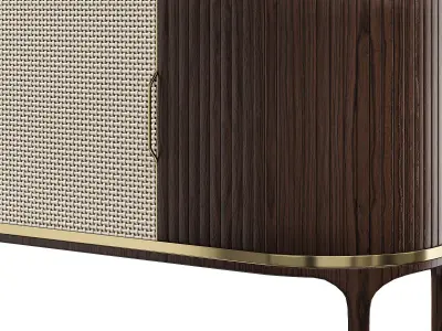 JOYCE BROWN VIENNESE CANE SIDEBOARD Low-poly 3D model