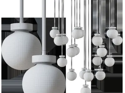 Namibia Pearl Ball Round Chandelier 3D model