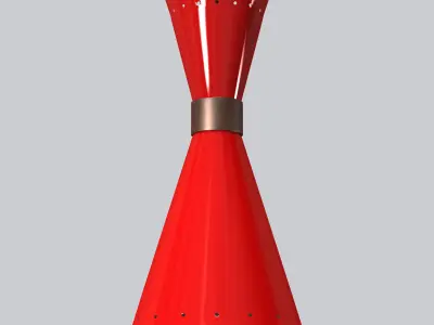 Mid Century Mercury Red Pendant Light 3D model
