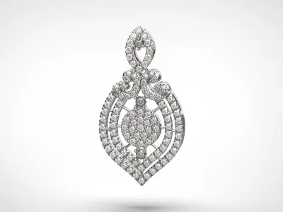 PE23 Classic Solitaire Pendant half ct CAD STL 18K  4g 3D print model