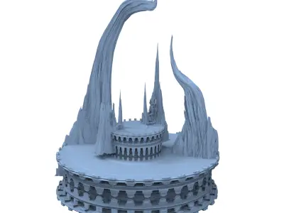 Tower of the Castle cliff collection 3D model