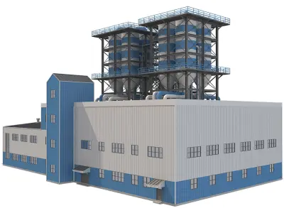 Industrial Building 2 Low-poly 3D model
