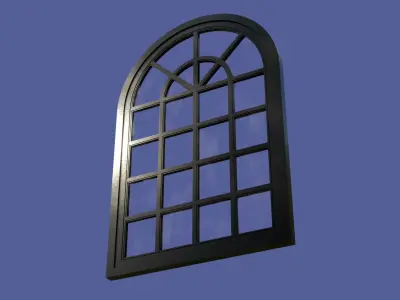 PBR Arched Window Low-poly 3D model