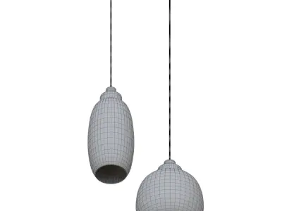 Mars Retro Modern Glass Pendant Light 3D model