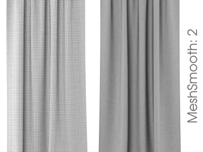 Curtains 131 PotteryBarn Belgian Flax Linen Rod Pocket Curtain 3D model