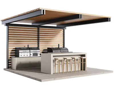 Modern Outdoor Kitchen 27 3D model